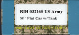 HO Scale Rock Island Hobby 32160 US Army Flat Car with M 60 Tank