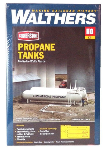 HO Scale Walthers Cornerstone 933-3129 Propane/Ammonia Storage Tanks Kit