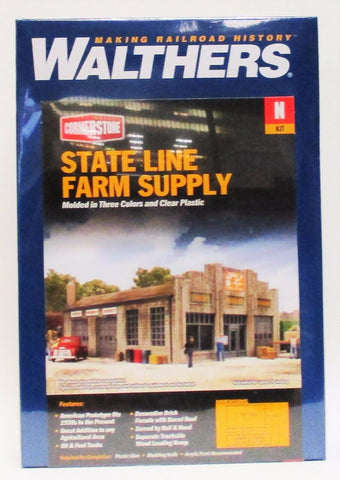 N Scale Walthers Cornerstone 933-3808 State Line Farm Supply Building Kit