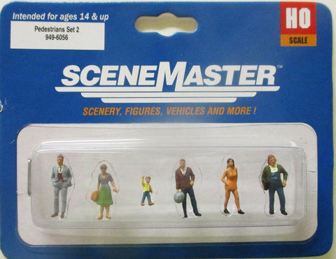 HO Scale Walthers SceneMaster 949-6056 Pedestrians Set #2 Figure Set (6) pcs
