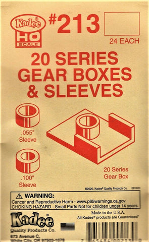 HO Scale Kadee #213 20-Series Gearboxes & Sleeves (24) pcs