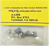 HO Scale A Line Product 50125 Reefer Trailer Fuel Tank Kit pkg (4)