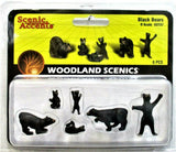 O Scale Woodland Scenics A2737 Scenic Accents Black Bears (6) pcs