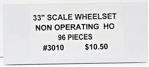 HO Scale Tichy Train Group 3010 Scenic/Nonworking 33" Wheelsets (96)