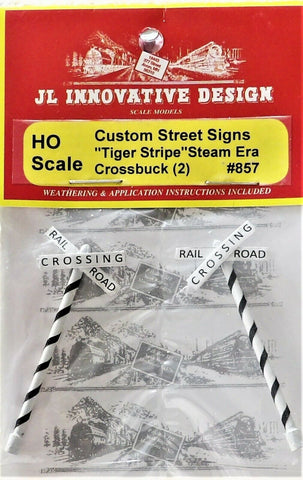 HO Scale JL Innovative Design 857 Striped Mast Crossbucks pkg (2)