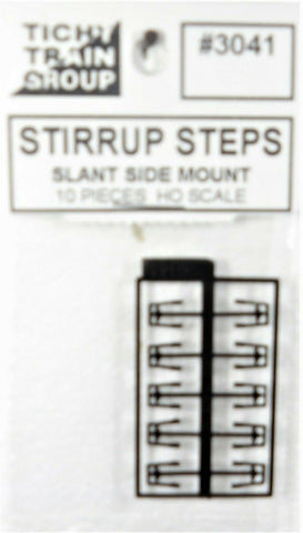 HO Scale Tichy Train Group 3041 Slant Side Mount Freight Car Stirrups pkg (10)