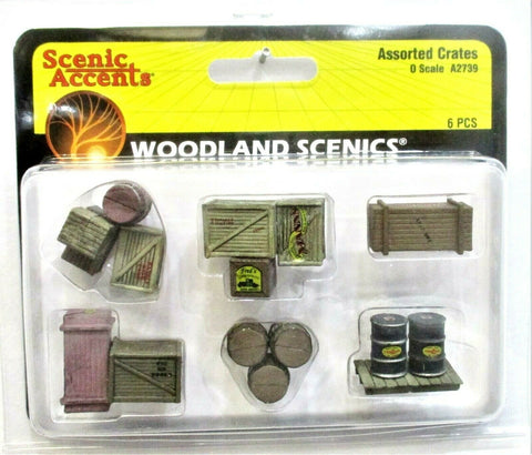 O Scale Woodland Scenics A2739 Scenic Accents Assorted Crates (6) pcs