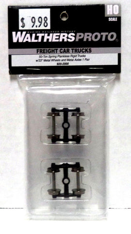 HO Scale Walthers Proto 920-2000 50-Ton Spring Plankless Trucks w/Metal Wheels