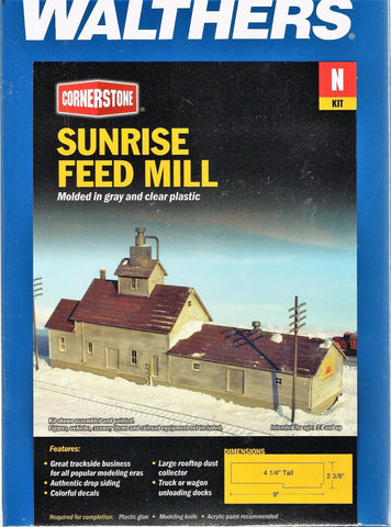 N Scale Walthers Cornerstone 933-3239 Sunrise Feed Mill Building Kit