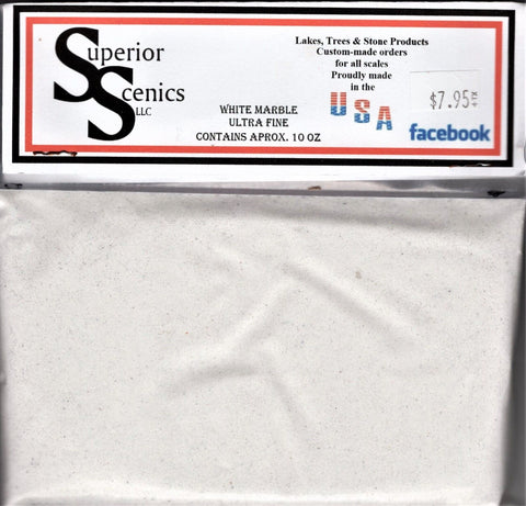 N Scale Superior Scenics White Marble Ultra Fine Ballast 10 oz Bag