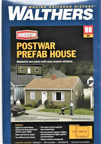 HO Scale Walthers Cornerstone 933-4152 Postwar Prefab House Kit