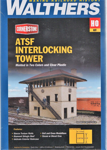 HO Scale Walthers Cornerstone 933-2983 Santa Fe Interlocking Tower Building Kit