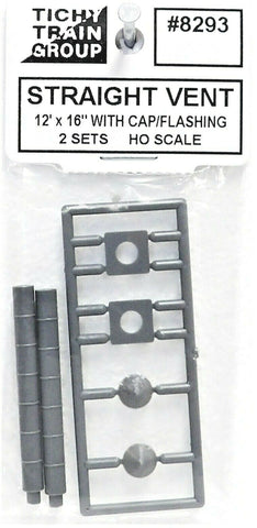 HO Scale Tichy Train Group 8293 Straight Vent Kit (2) pcs