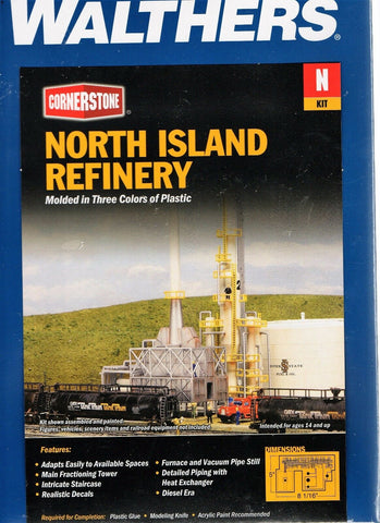 N Scale Walthers Cornerstone 933-3219 North Island Oil Refinery Building Kit