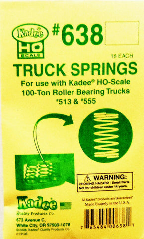 HO Scale Kadee #638 Truck Springs for #513 & #555 Roller Bearing Trucks (18)pcs