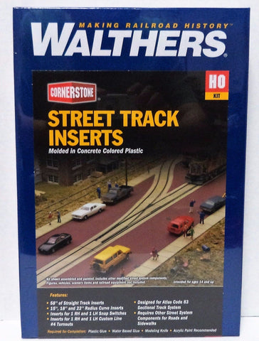 HO Scale Walthers Cornerstone 933-3140 Concrete Street Track Inserts Set