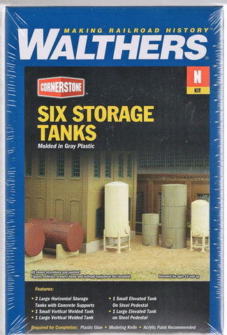 N Scale Walthers Cornerstone 933-3265 Storage Tanks Kit (6) pcs