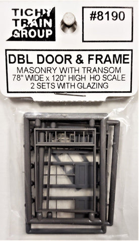 HO Scale Tichy Train 8190 4-Lite Double Door w/Separate Masonry Frame (2) pkg