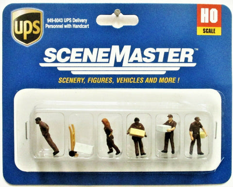 HO Scale Walthers SceneMaster 949-6043 UPS Delivery Personnel (7) pcs