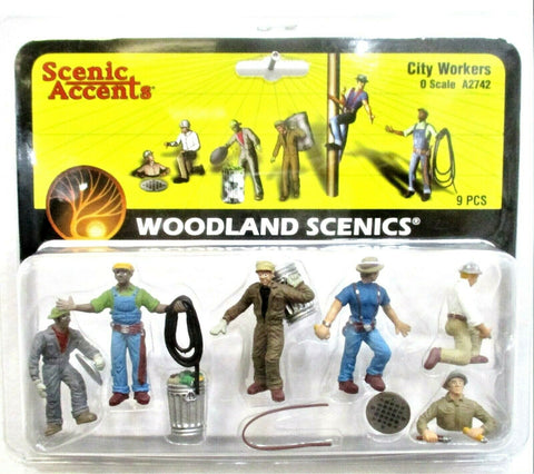 O Scale Woodland Scenics A2742 Scenic Accents City Workers (9) pcs