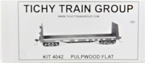 HO Scale Tichy Train Group 4042 Undecorated Pulpwood Flat Car Kit