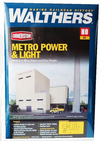 HO Scale Walthers Cornerstone 933-4052 Metro Power & Light Generating Plant Kit