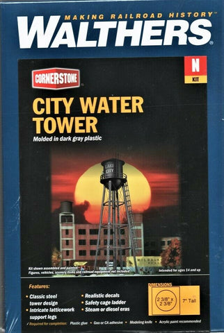 N Scale Walthers Cornerstone 933-3815 City Water Tower Building Kit