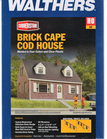 HO Scale Walthers Cornerstone 933-3774 Brick Cape Cod House Building Kit