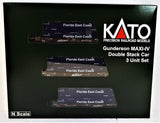 N Scale Kato 106-6181 BNSF MAXI-IV Gunderson 3-Unit Well Car w/FEC Containers