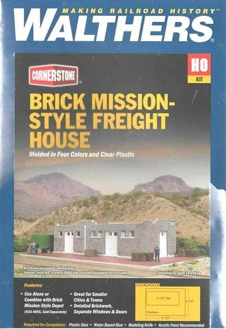 HO Walthers Cornerstone 933-4056 Brick Mission-Style Santa Fe Freight House
