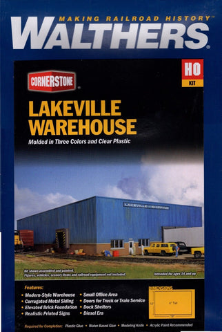 HO Scale Walthers Cornerstone 933-2917 Lakeville Modern-Style Warehouse Kit