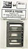HO Scale Tichy Train 8191 Single-Lite Door w/Separate Frame (3) pkg