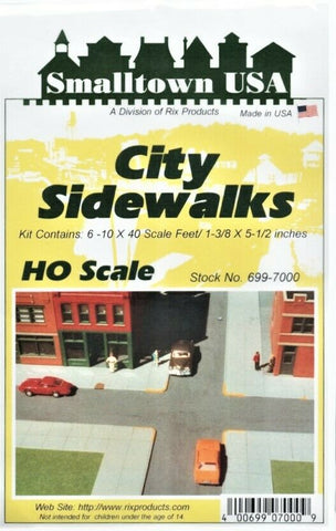 HO Scale Smalltown USA 699-7000 City Sidewalk Kit pkg 6