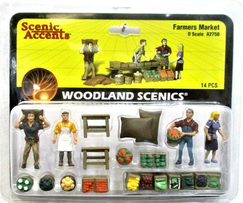 O Scale Woodland Scenics A2750 Scenic Accents Farmers Market (14) pcs
