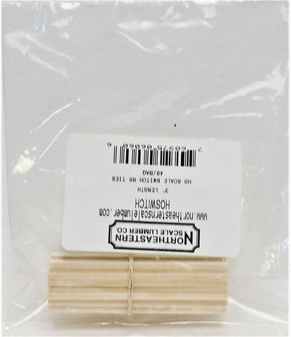 HO Scale Northeastern Scale Lumber 6060 Unstained Railroad Turnout/Switch Ties