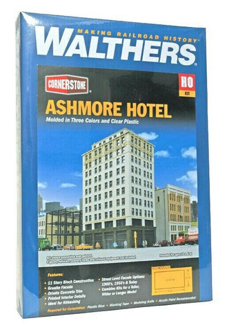 HO Scale Walthers Cornerstone 933-3764 Ashmore Hotel Building Kit
