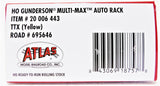 HO Scale Atlas 20006443 Yellow TTX TTGX 695656 Gunderson Multi-Max Auto Rack