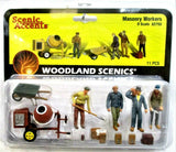 O Scale Woodland Scenics A2753 Scenic Accents Masonry Workers (11) pcs