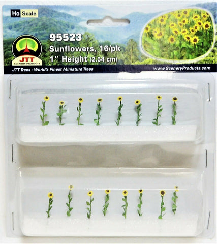 HO Scale JTT Miniature Tree 95523 Sunflowers 1" Tall pkg (16)
