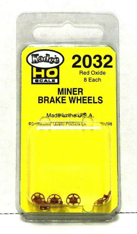 HO Scale Kadee #2032 Red Oxide Miner Brake Wheel Freight Car Detail Parts