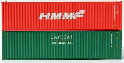 N Scale Jacksonville Terminal 405803 HMM w/Three Wave Logo & Captial 40' High Cube Containers