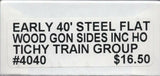 HO Scale Tichy Train Group 4040 Undecorated Wood Low Sides Gondola/Flatcar Kit