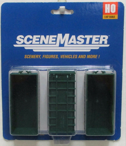 HO Scale Walthers SceneMaster 949-4100 Large Assembled Green Dumpsters (3) Pkg
