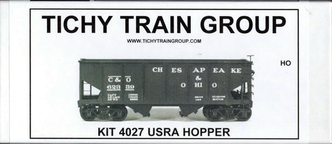 HO Scale Tichy Train Group 4027 Undecorated 36' USRA 2-Bay Open Steel Hopper Kit