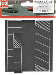 Busch 7077 N Gauge Self-Adhesive Car Park / Road Scenery Kit – Unassembled, For Model Railways