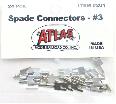HO/N/Z Scale Atlas 201 #3 Spade Tongue Solderless Connectors pkg (24)