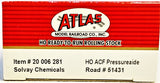HO Atlas 20006281 Solvay Chemicals ACFX 51431 Pressureaide Centerflow Covered Hopper