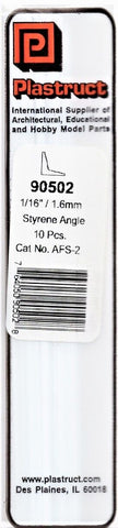 Plastruct 90502 AFS-2 Angles Styrene Structural Shapes 1/16 x 10" Long pkg (10)