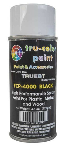 Tru-Color TCP-4000 Gloss Black Aerosol Spray Paint 4.5oz 135mL Can