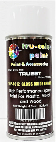 Tru-Color TCP-4012 Gloss Oxide Brown Aerosol Spray Paint 4.5 oz 135mL Can